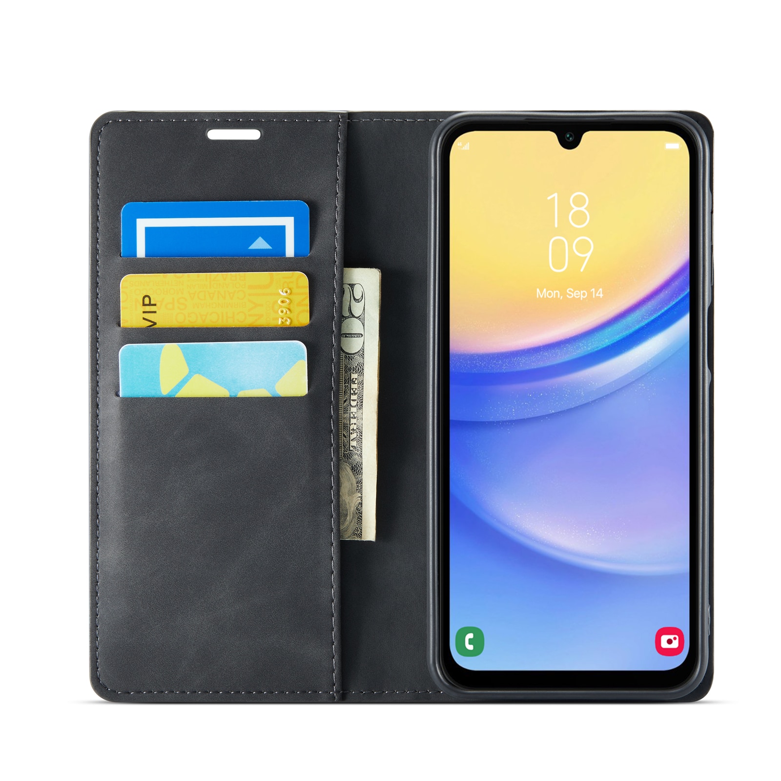 Funda delgada cartera Samsung Galaxy A16 Negro