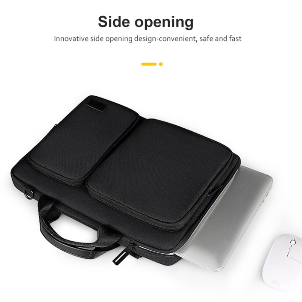 Bolsa para laptop con correa hombro y almacenamiento 16" Negro