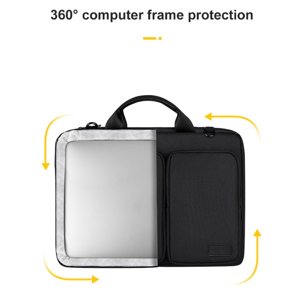 Bolsa para laptop con correa hombro y almacenamiento 13,3" Negro