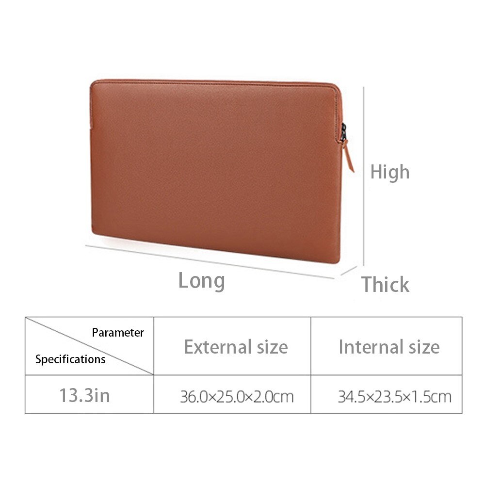 Funda de cuero para portátil up to 13,3" Marrón