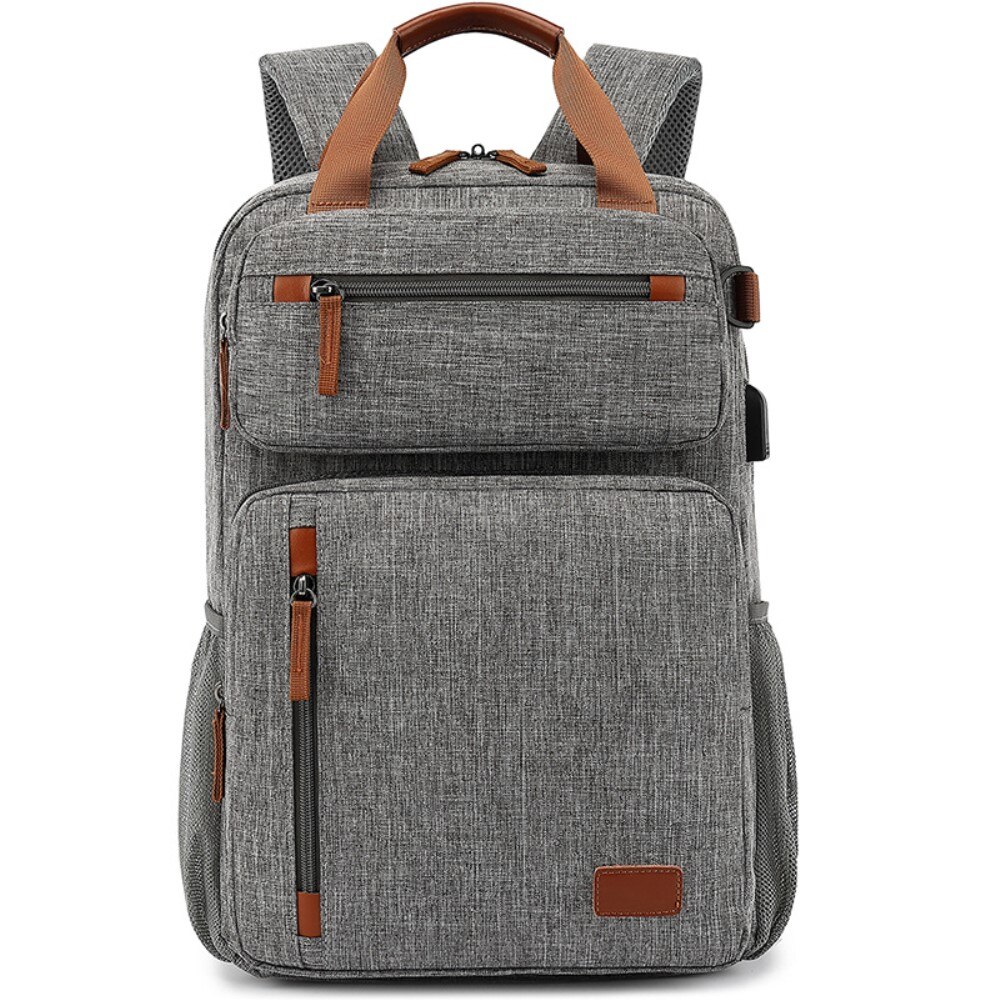 Mochila para laptop resistente al agua de hasta 15.6 pulgadas, gris