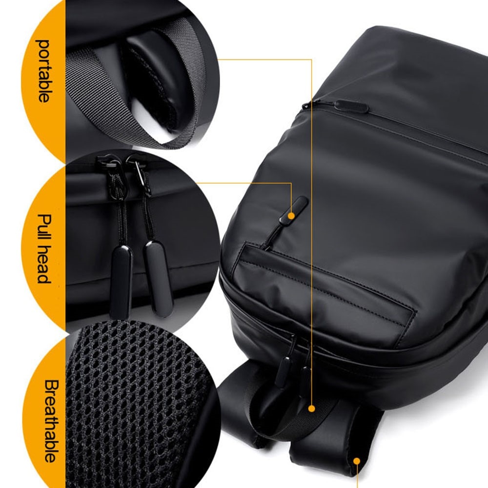 Mochila resistente al agua para laptop de hasta 14 pulgadas, negro