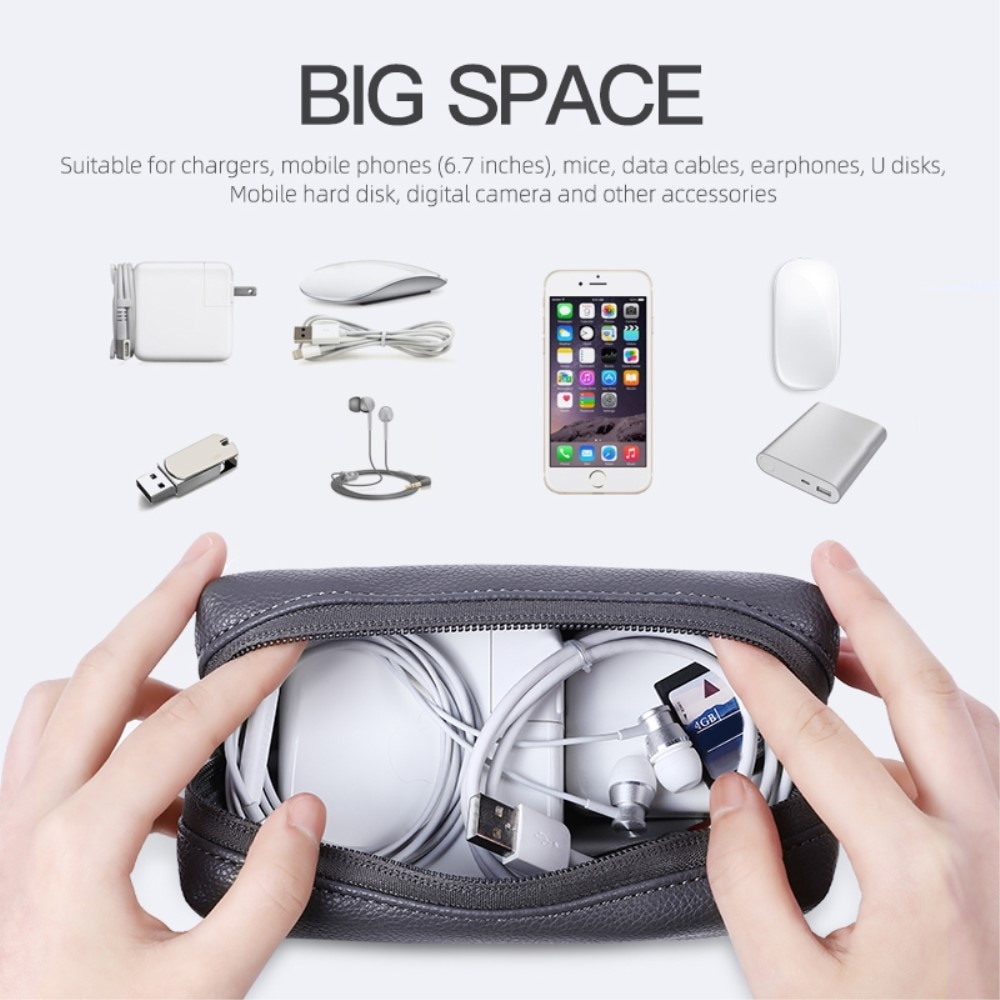 Bolsa para guardar cables y accesorios pequeña negra