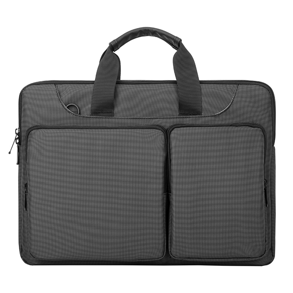 Bolsa para laptop con correa hombro y almacenamiento 13-14" gris