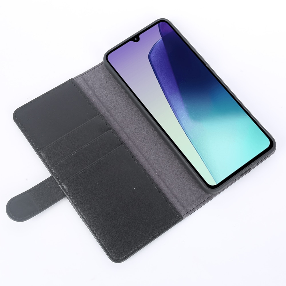 Funda de cuero genuino Xiaomi Redmi 14C, Negro