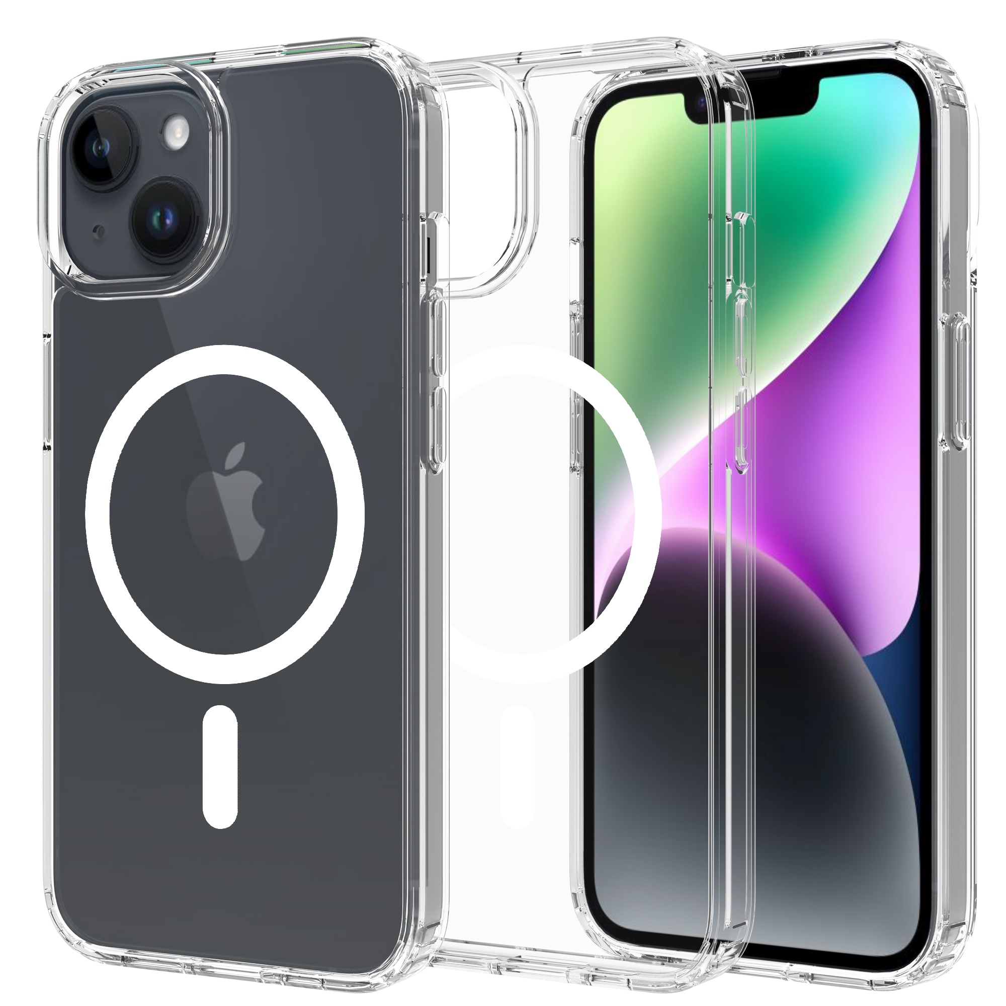 Funda híbrida MagSafe iPhone 13 transparente