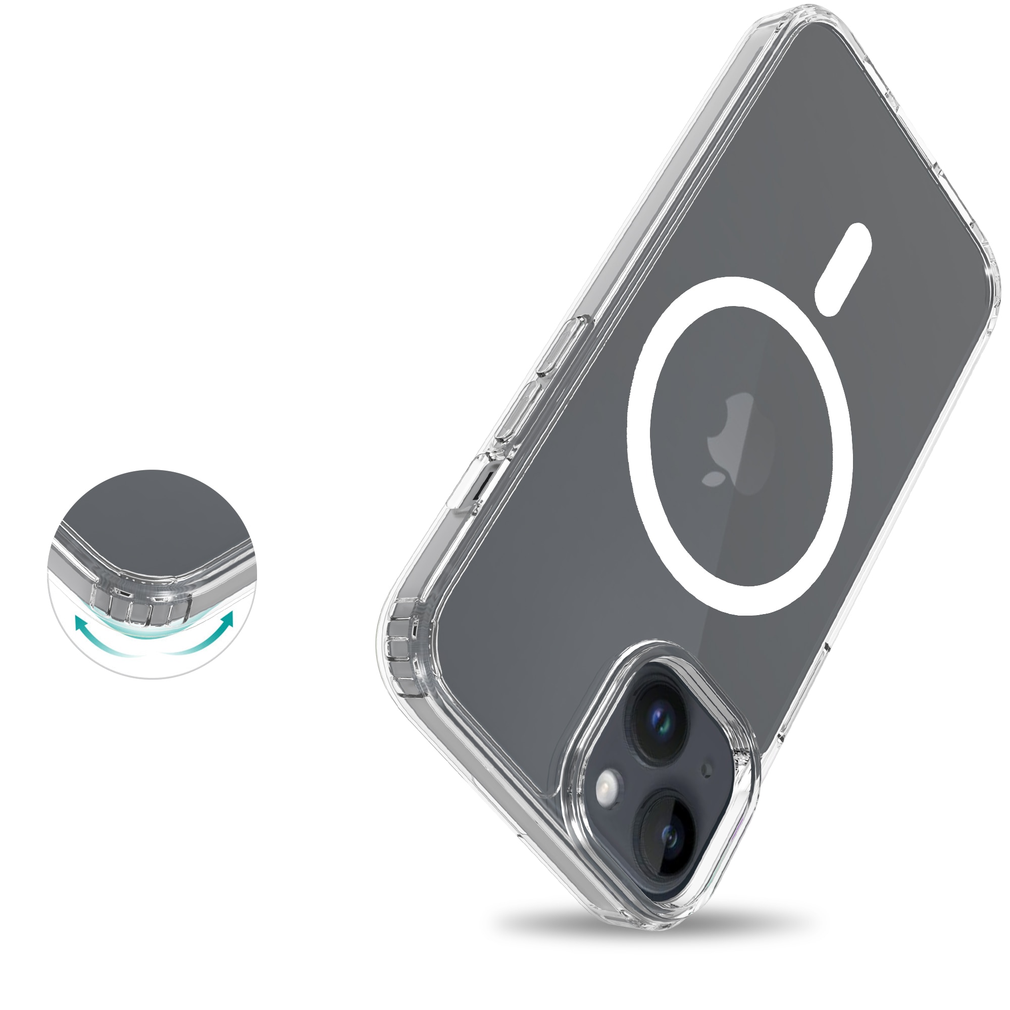 Funda híbrida MagSafe iPhone 13 transparente