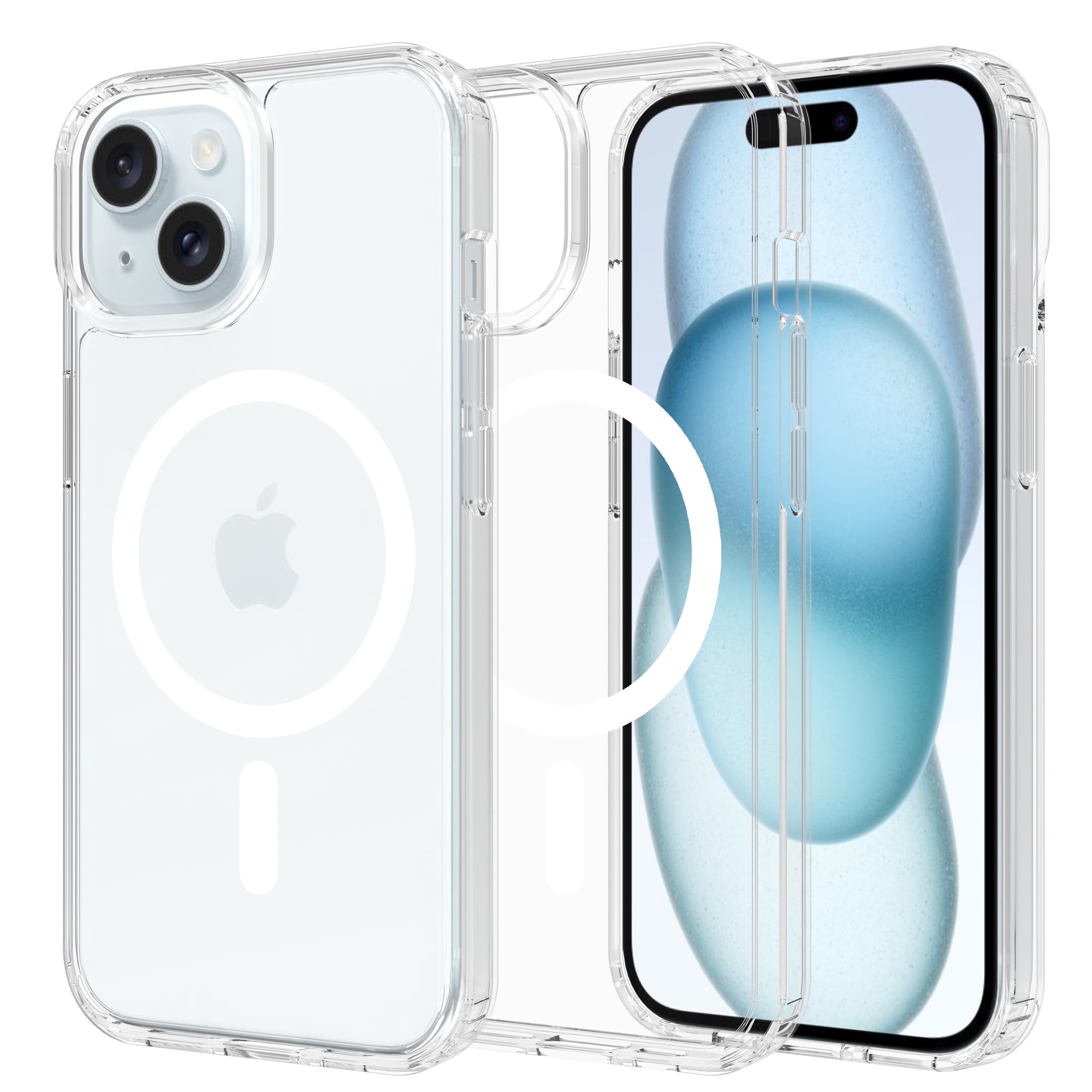 Funda híbrida MagSafe iPhone 15 transparente