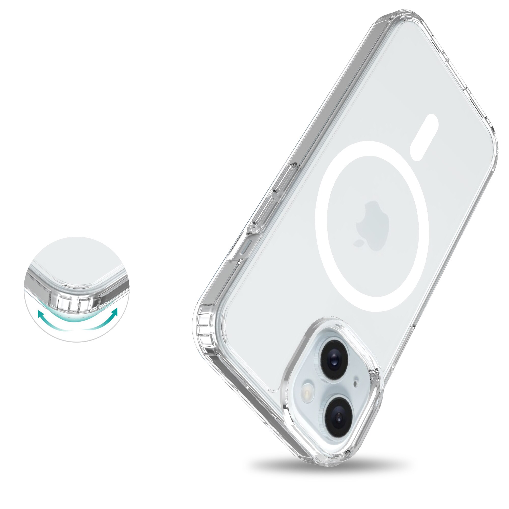 Funda híbrida MagSafe iPhone 15 transparente