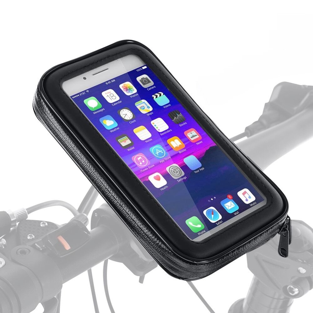 Soporte impermeable para móvil para bicicleta/motocicleta, L, negro