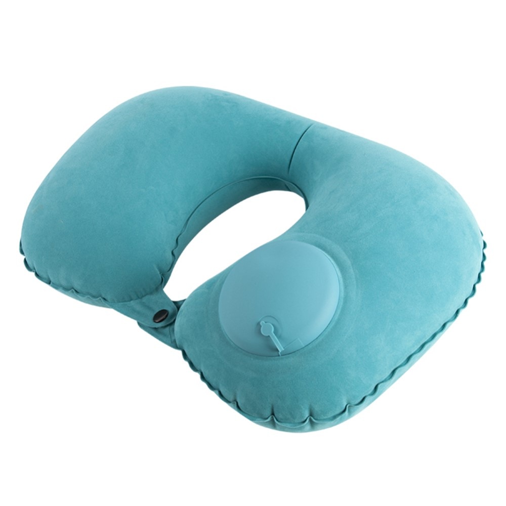 Almohada de cuello inflable, azul