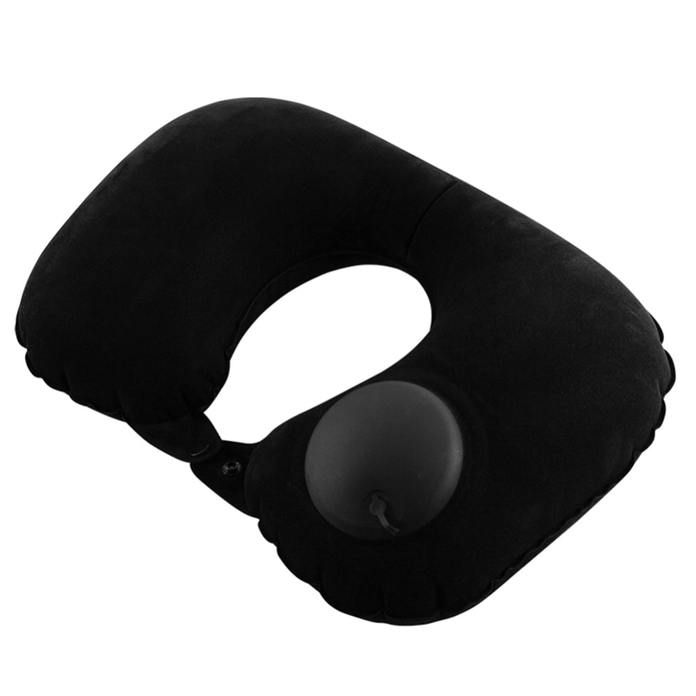 Almohada de cuello inflable, negro