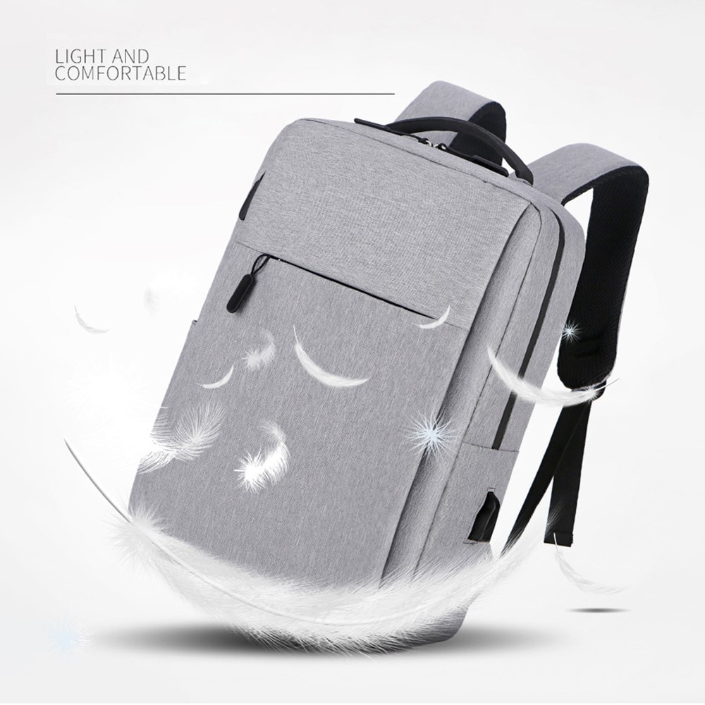 Mochila de nylon resistente al agua para laptops de hasta 16 pulgadas, gris