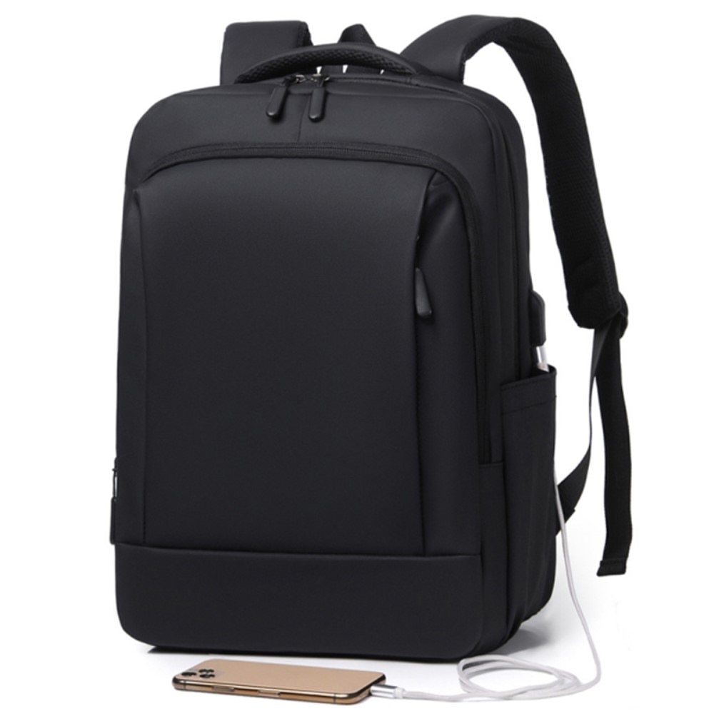 Mochila de nylon para laptop de hasta 14 pulgadas, negro