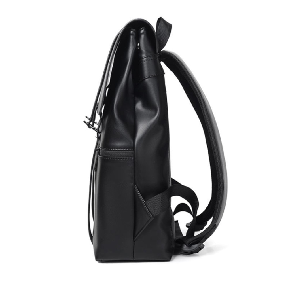 Mochila resistente al agua con hebillas dobles, negro