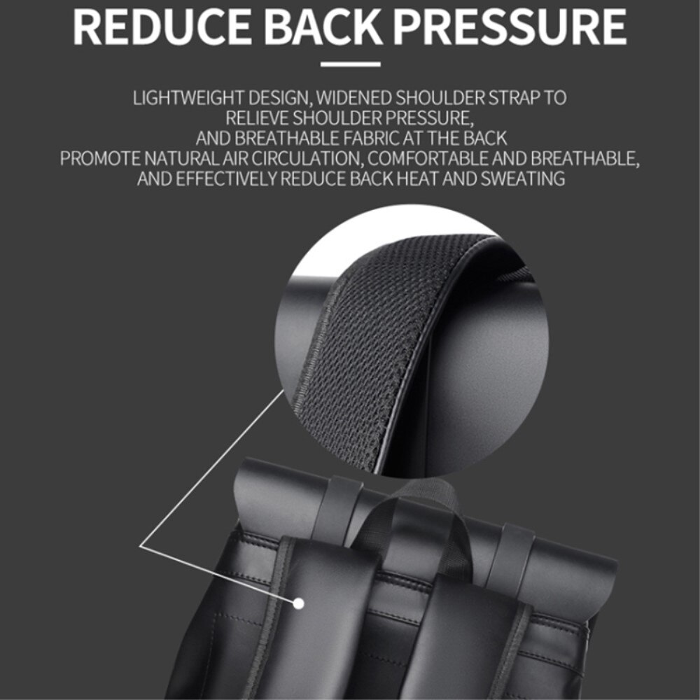 Mochila resistente al agua con hebillas dobles, marrón