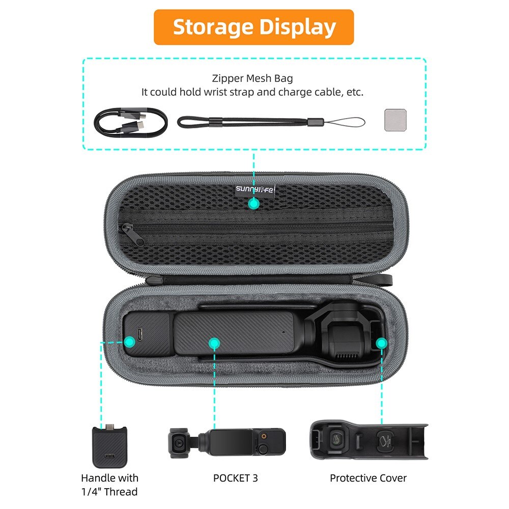 Bolsa de almacenamiento para DJI Osmo Pocket 3 gris