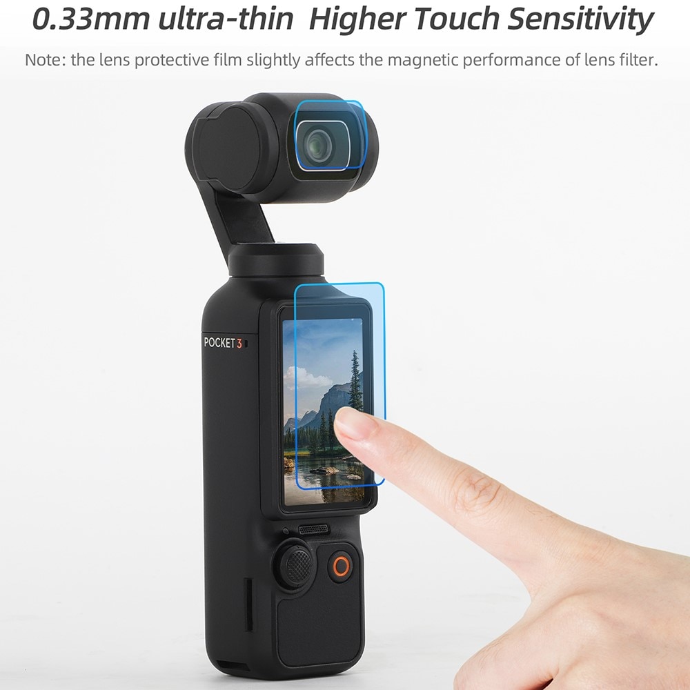 Protector de cámara y pantalla de cristal templado DJI Osmo Pocket 3