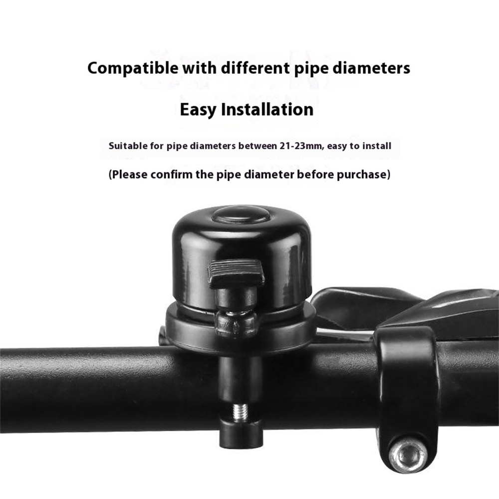 Timbre de bicicleta con soporte para Apple AirTag, negro