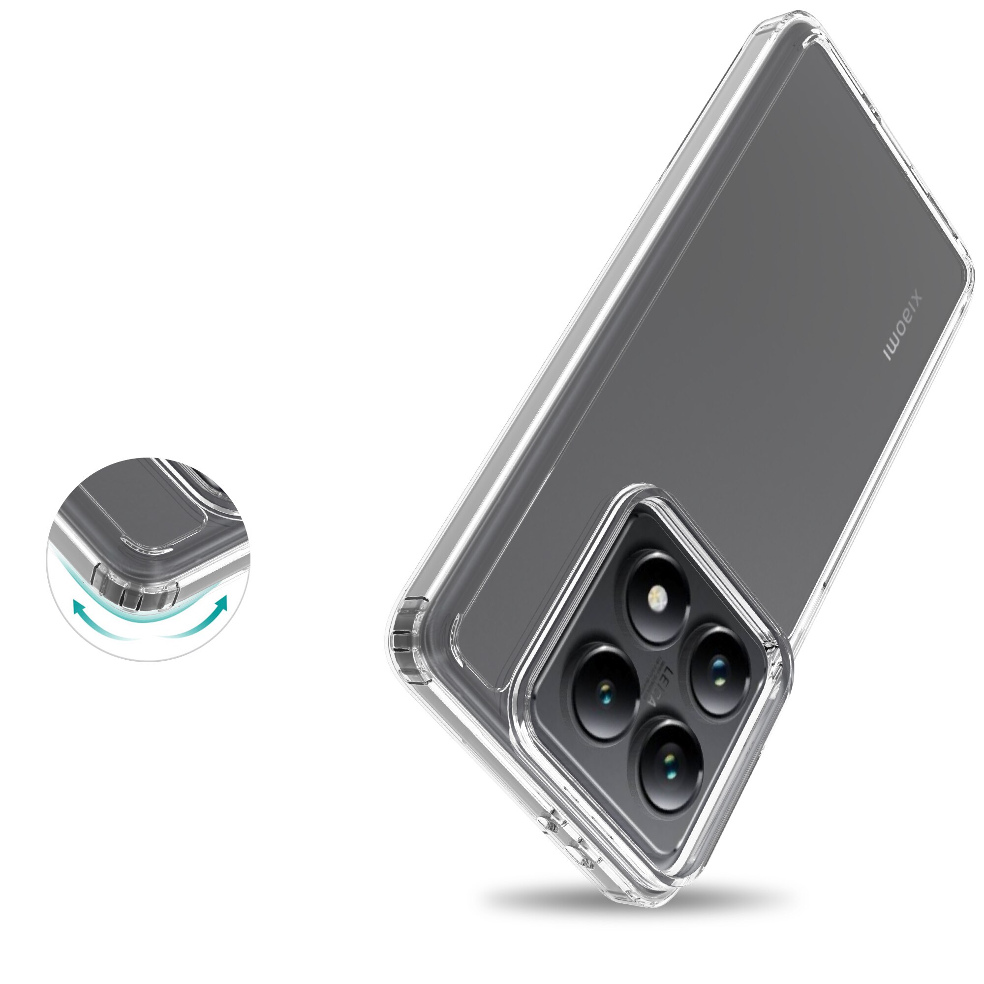 Funda híbrida para Xiaomi 14T Pro Transparente