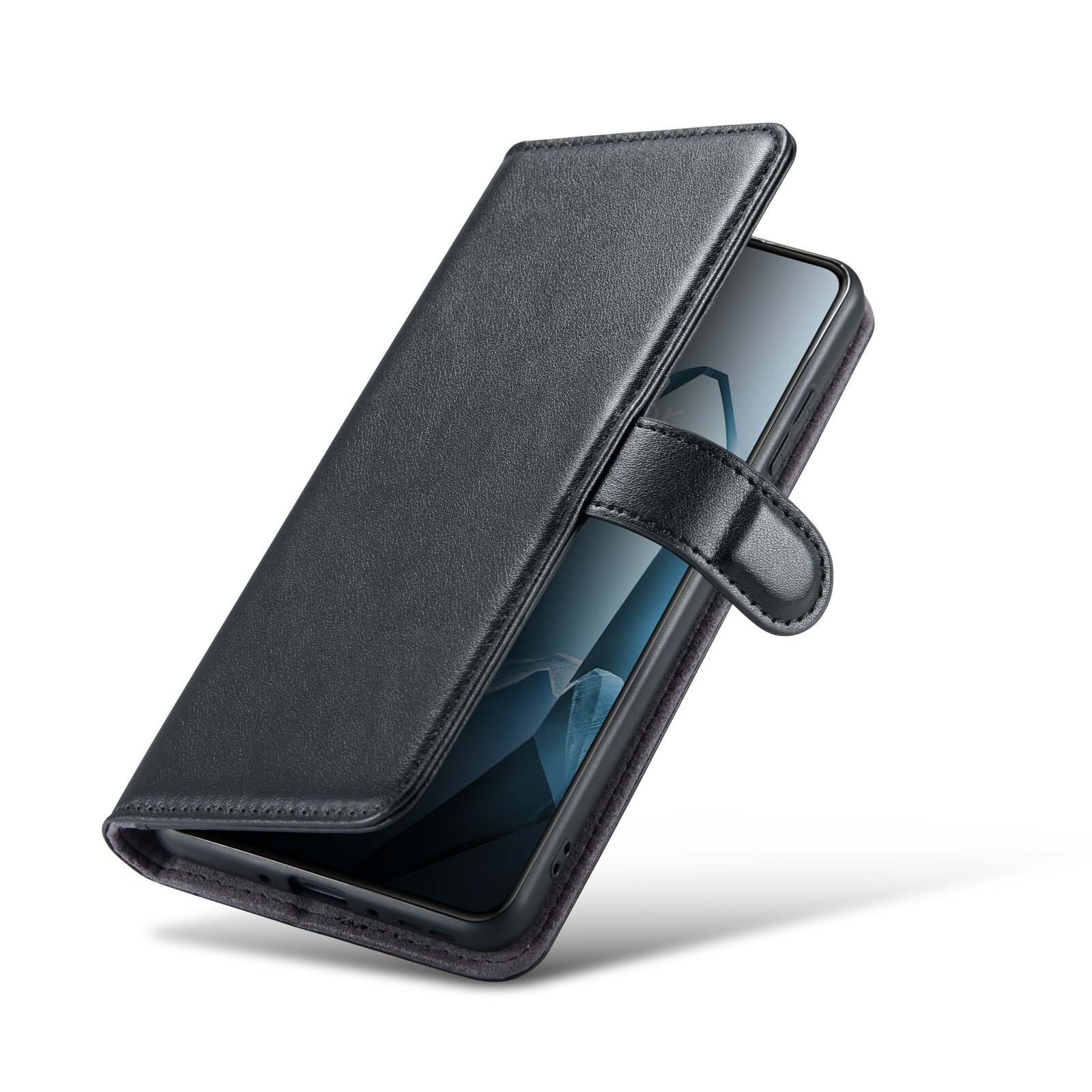 Funda de cuero genuino  OnePlus 13, Negro