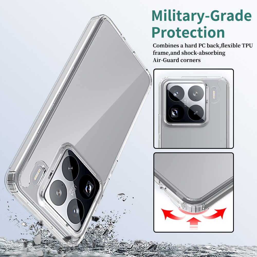 Funda híbrida para Xiaomi 15 Pro transparente