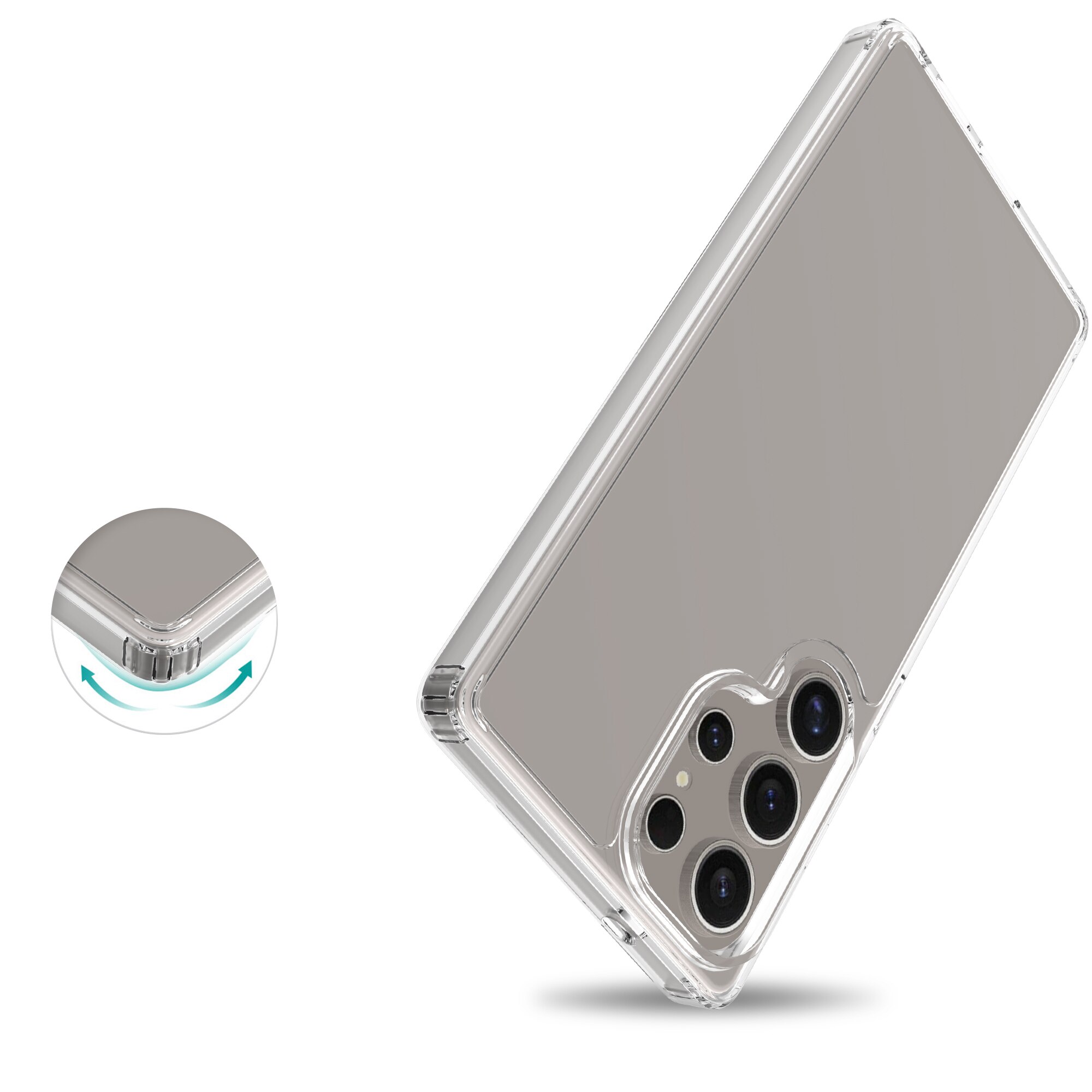 Funda híbrida para Samsung Galaxy S25 Ultra Transparente