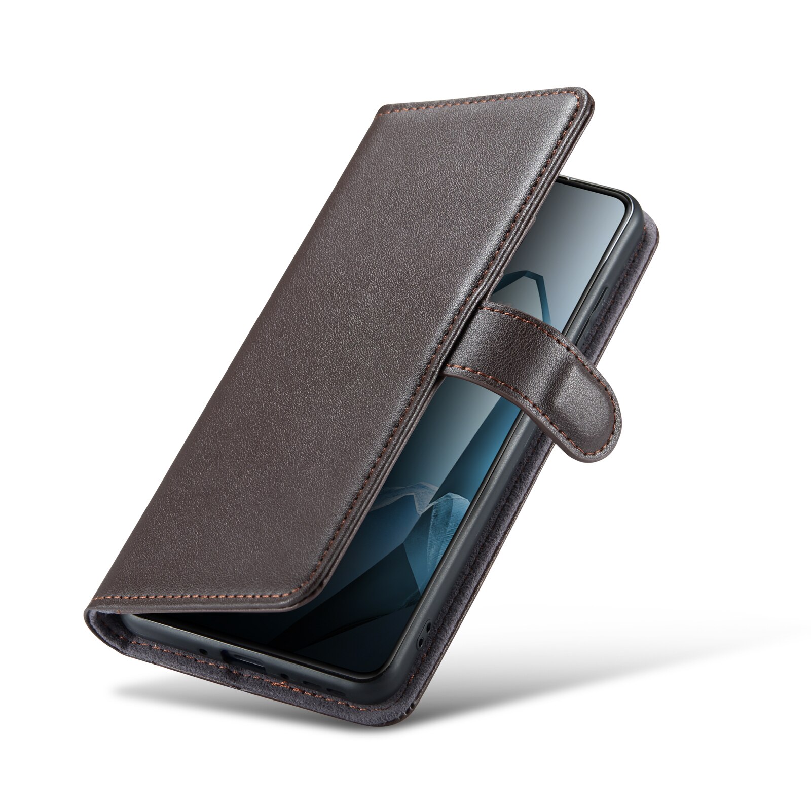 Funda de cuero genuino  OnePlus 13, Marrón