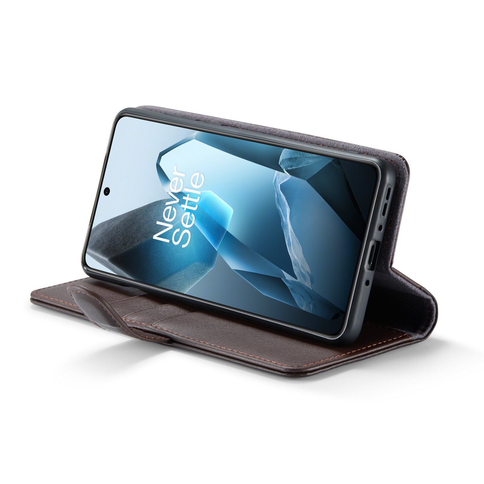 Funda de cuero genuino  OnePlus 13, Marrón