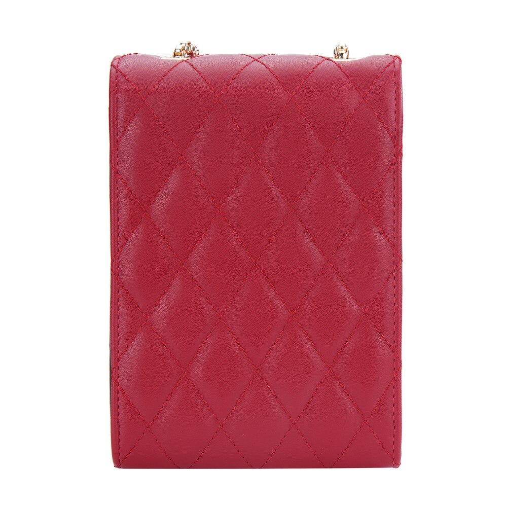 Quilted Crossbody Mini Wallet rojo