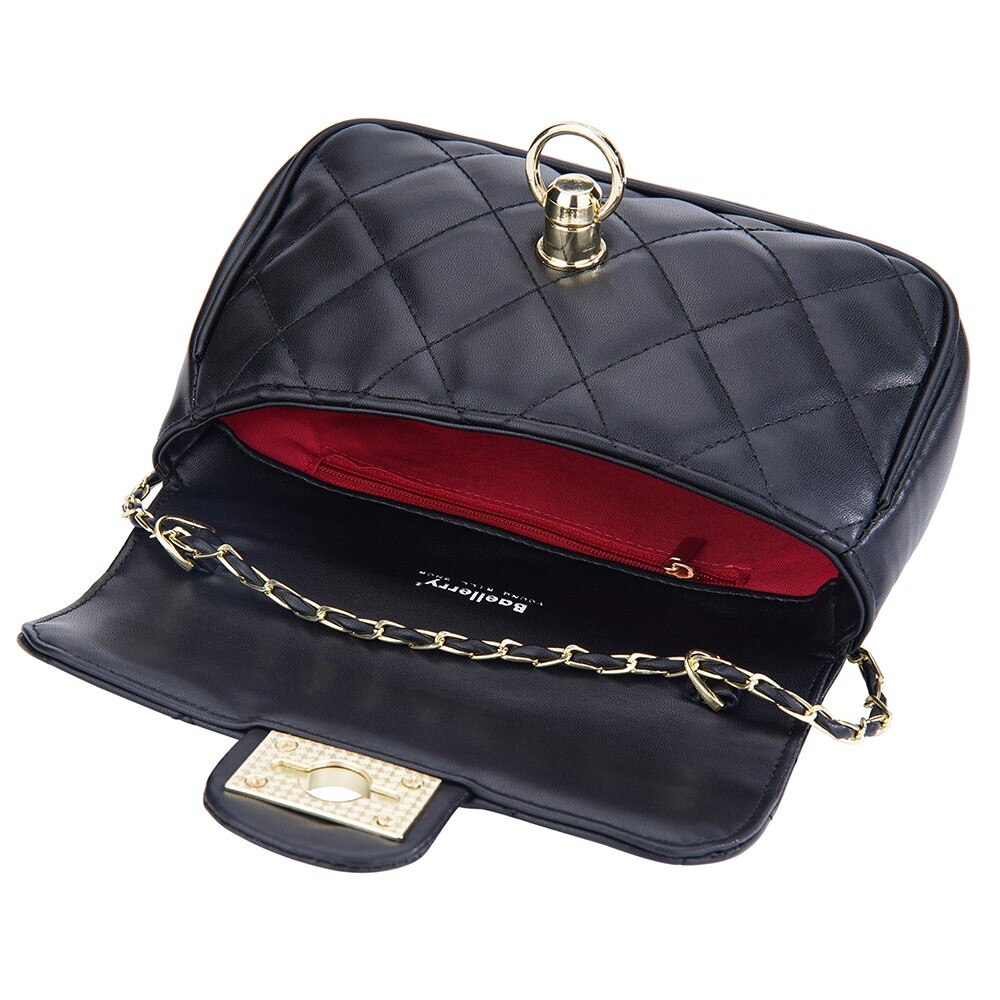 Quilted Crossbody Shoulder Bag negro