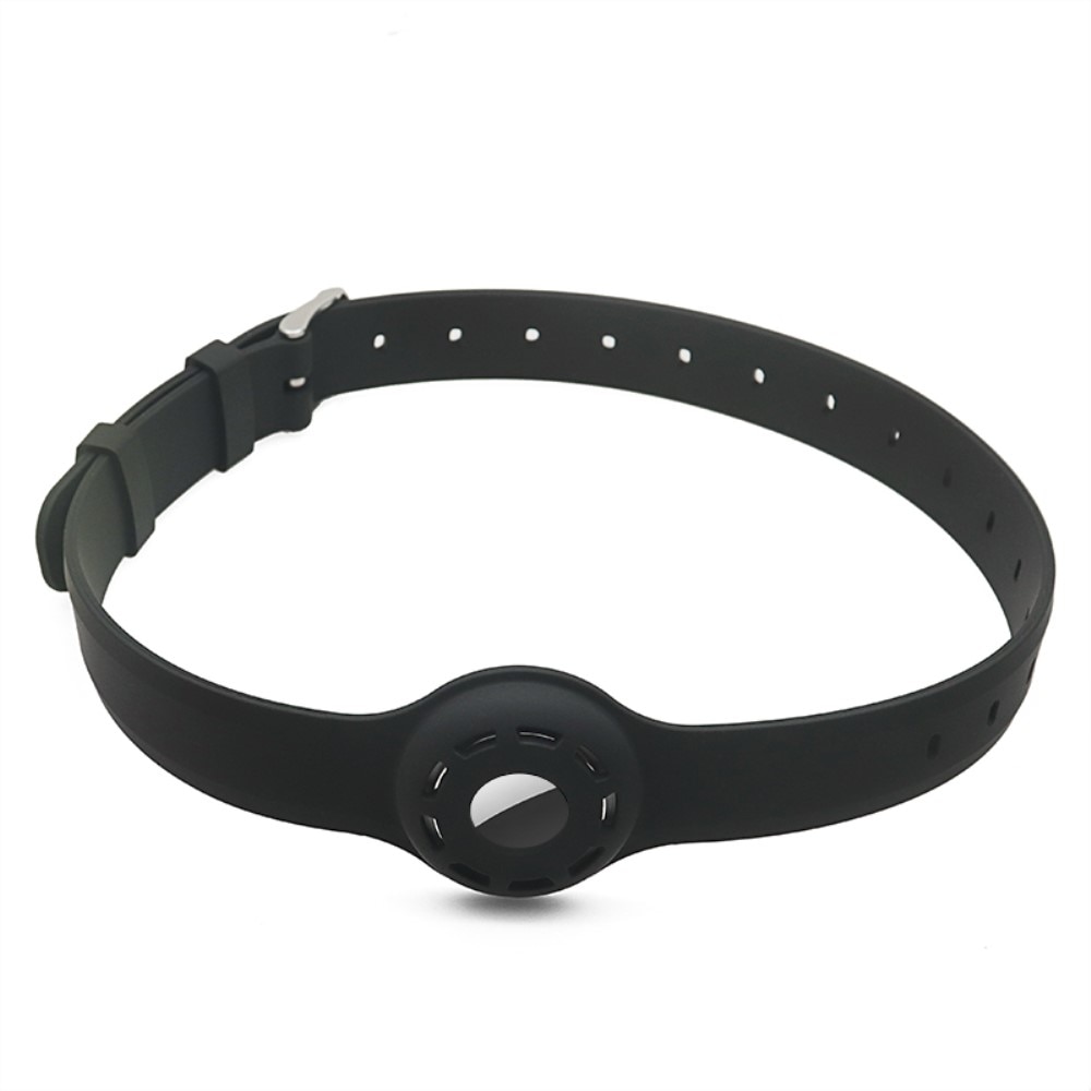 Collar de perro de silicona AirTag Negro