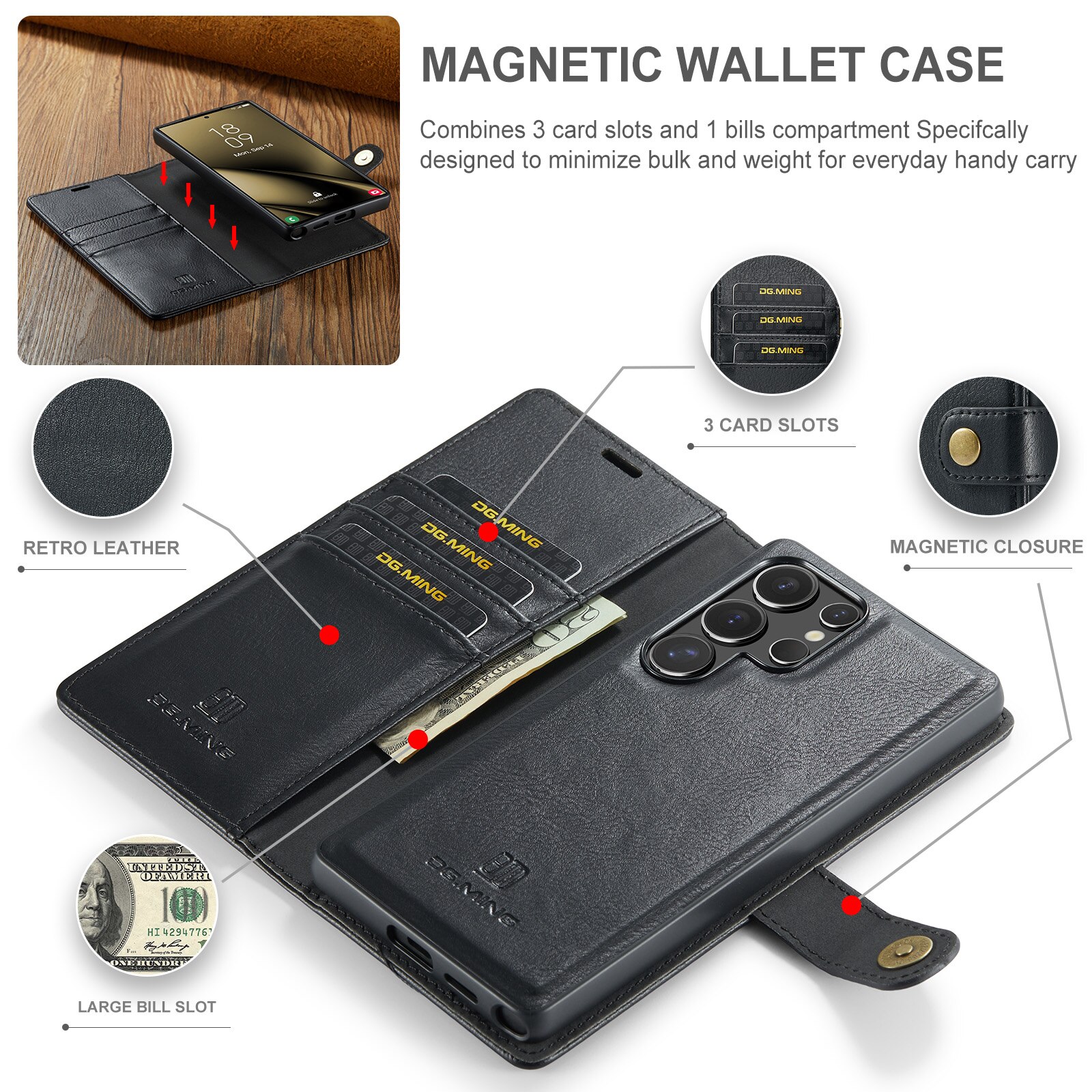 Cartera Magnet Wallet Samsung Galaxy S25 Ultra Black
