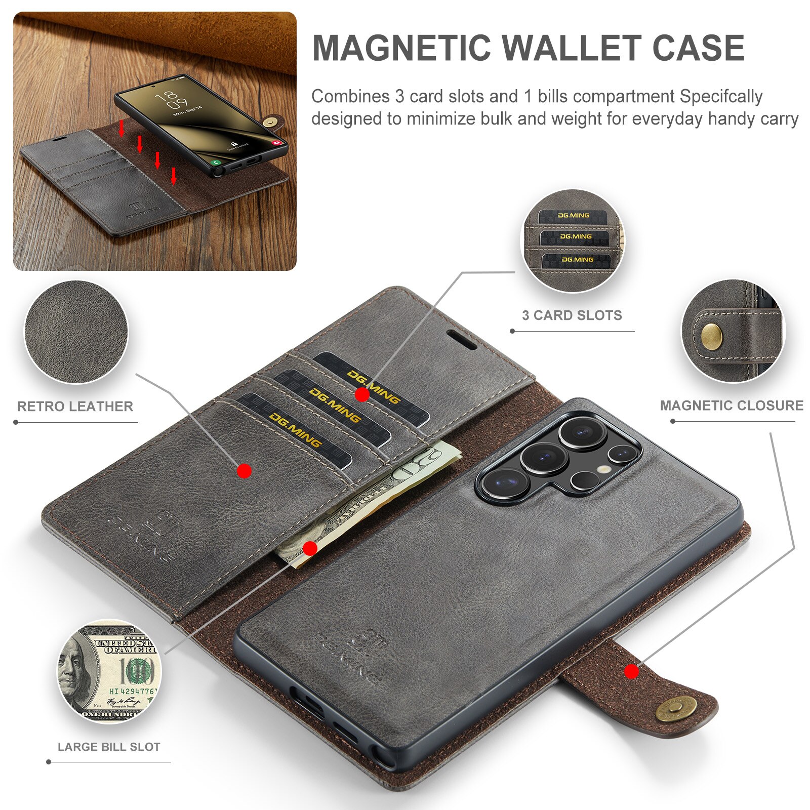 Cartera Magnet Wallet Samsung Galaxy S25 Ultra Brown