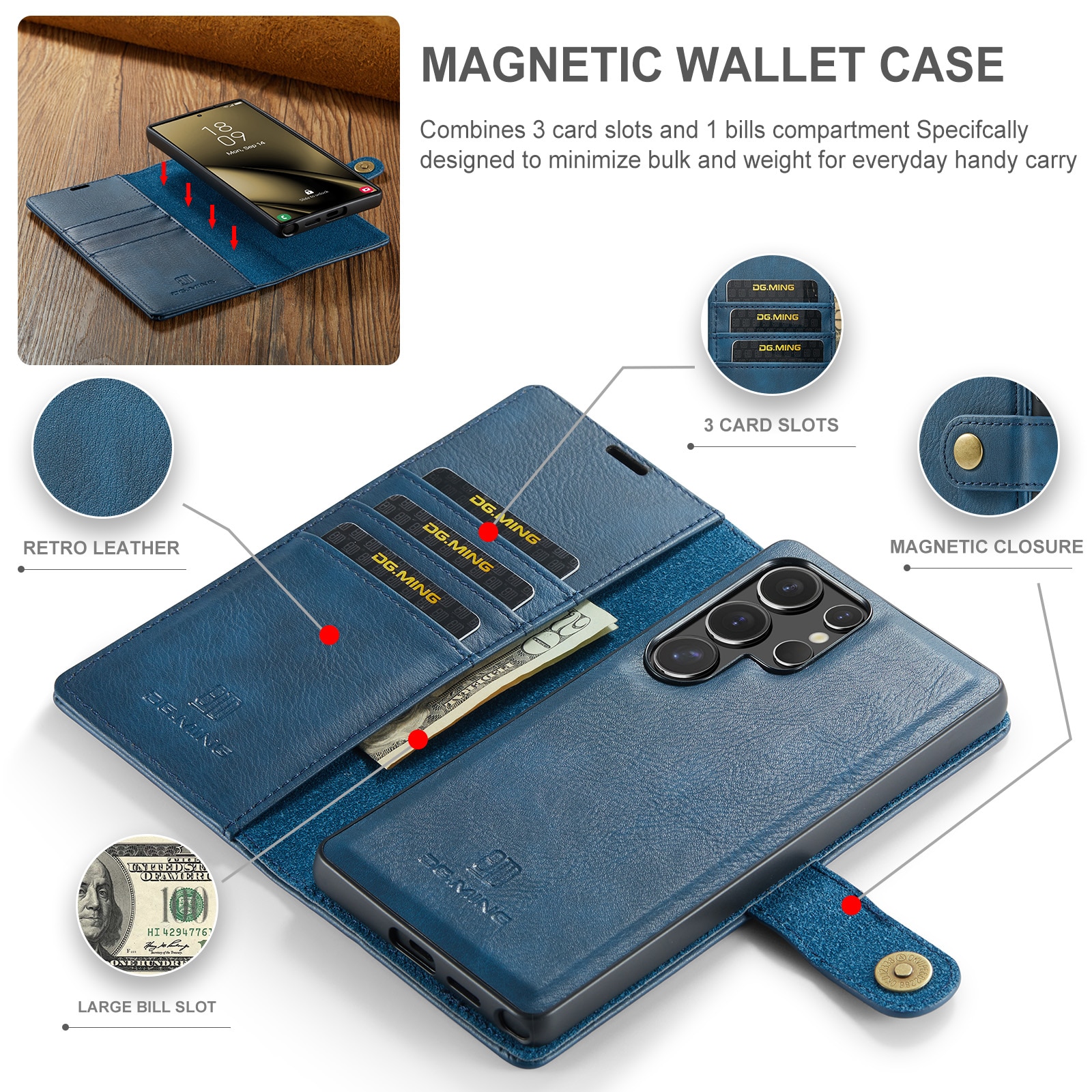 Cartera Magnet Wallet Samsung Galaxy S25 Ultra Blue