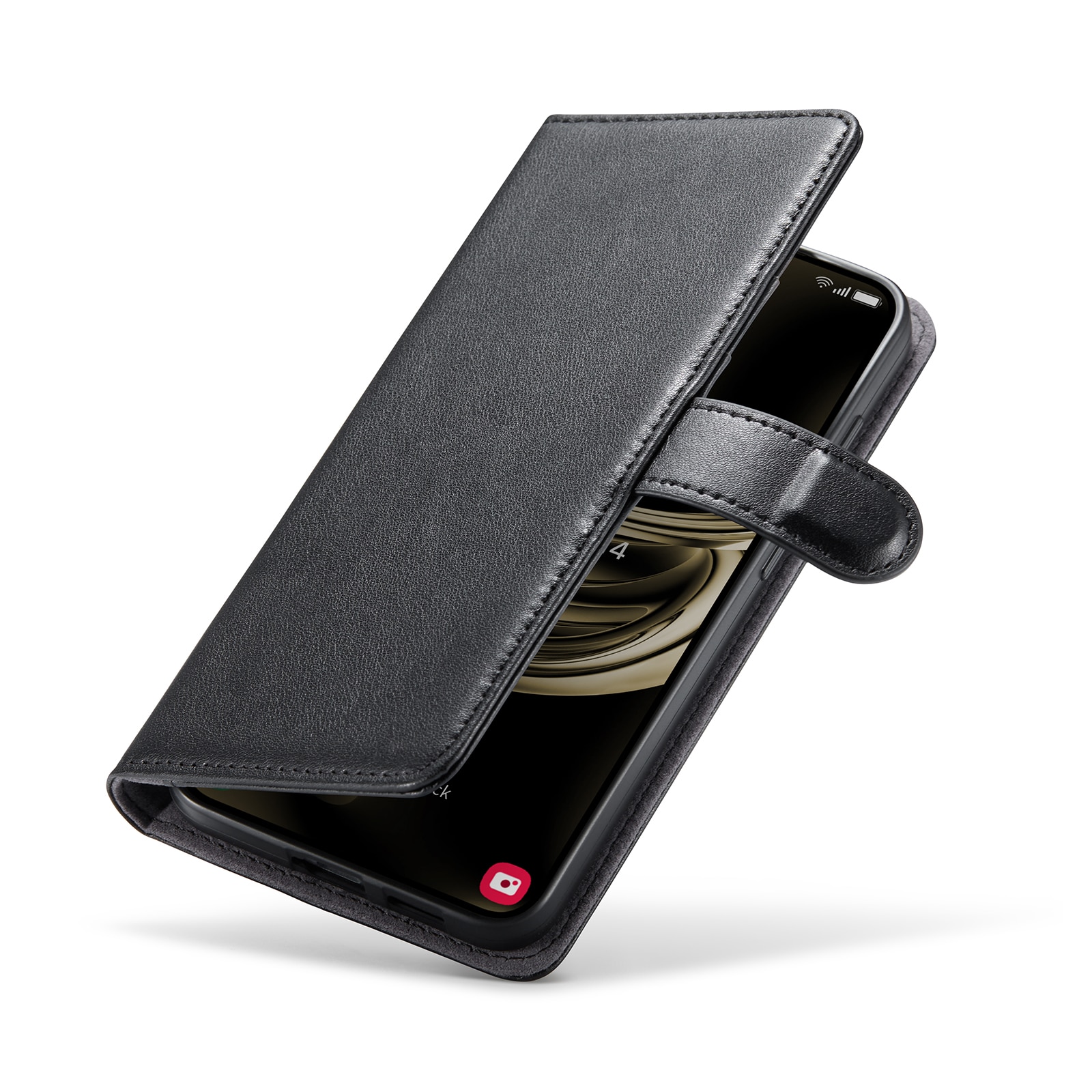 Funda de cuero genuino Samsung Galaxy S25 Edge, Negro