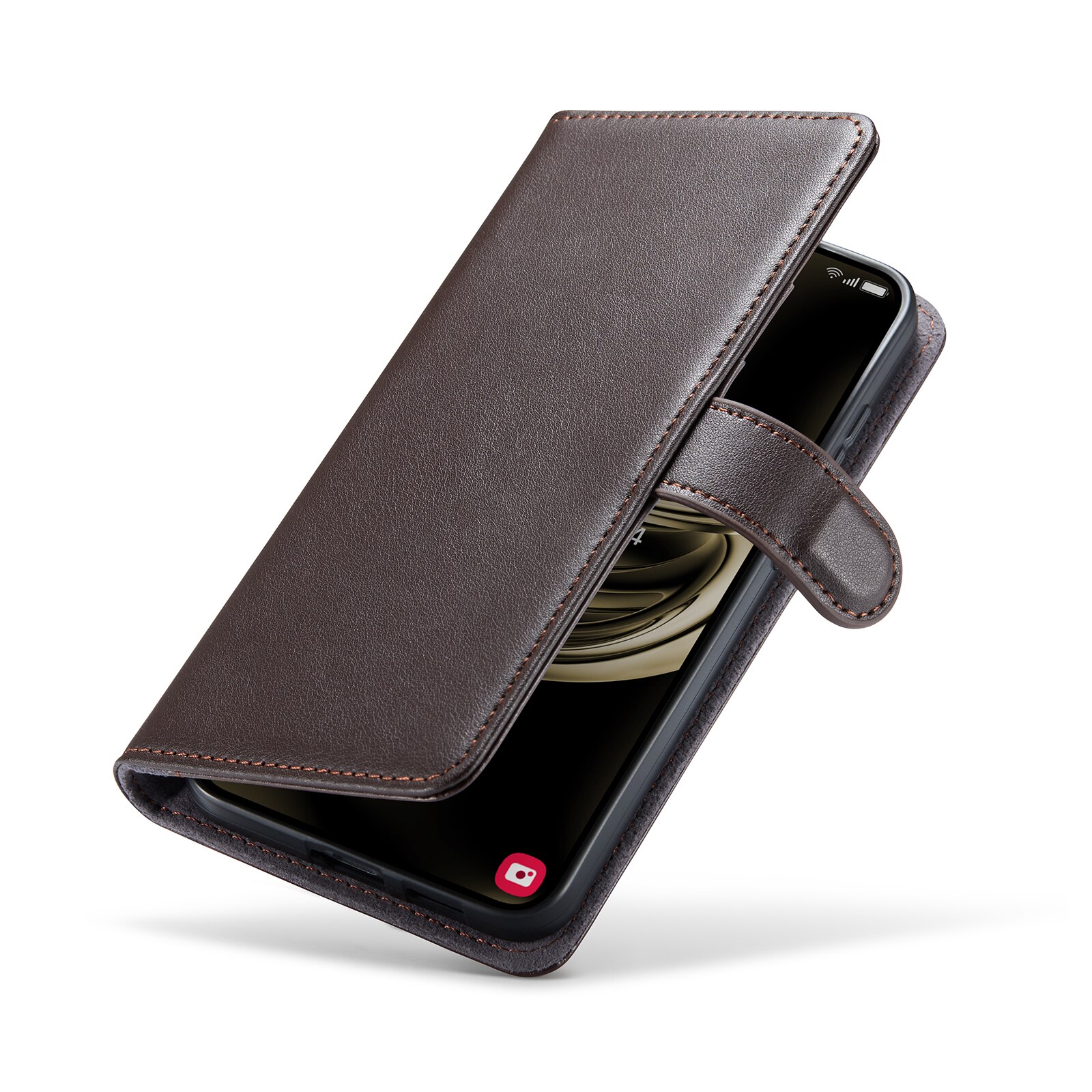 Funda de cuero genuino Samsung Galaxy S25, Marrón