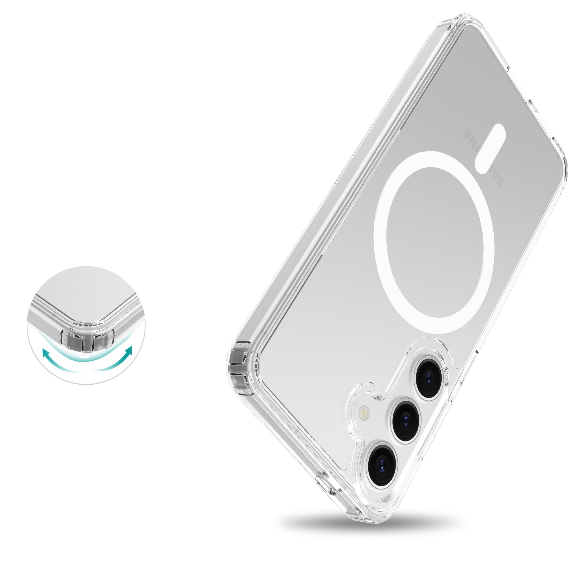 Funda híbrida MagSafe Samsung Galaxy S25 transparente