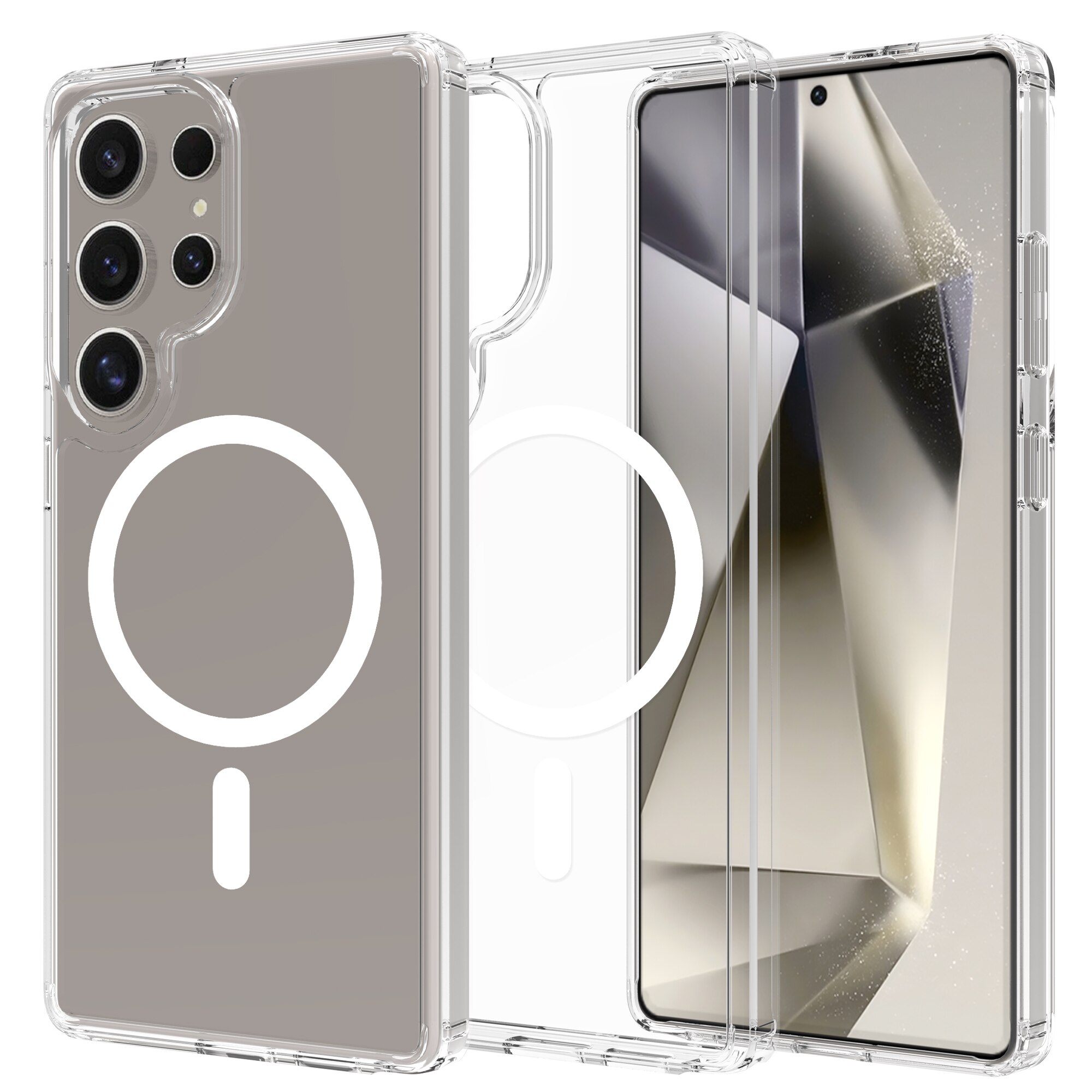 Funda híbrida MagSafe Samsung Galaxy S25 Ultra transparente