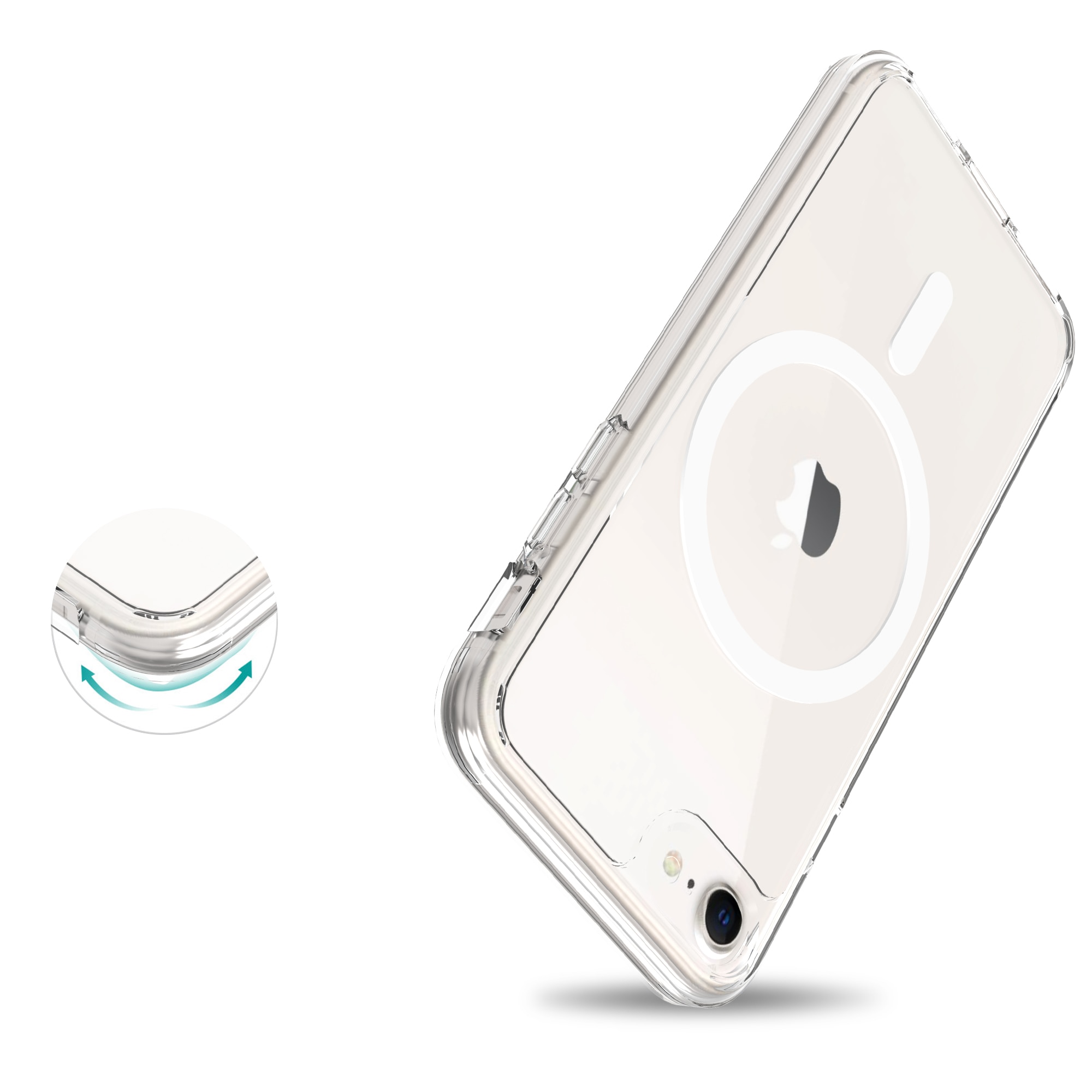 Funda híbrida MagSafe iPhone SE 2022 transparente