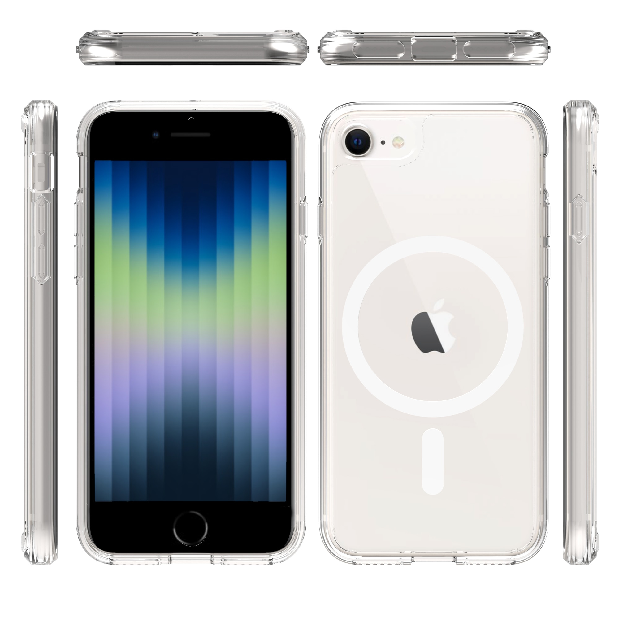 Funda híbrida MagSafe iPhone SE 2022 transparente
