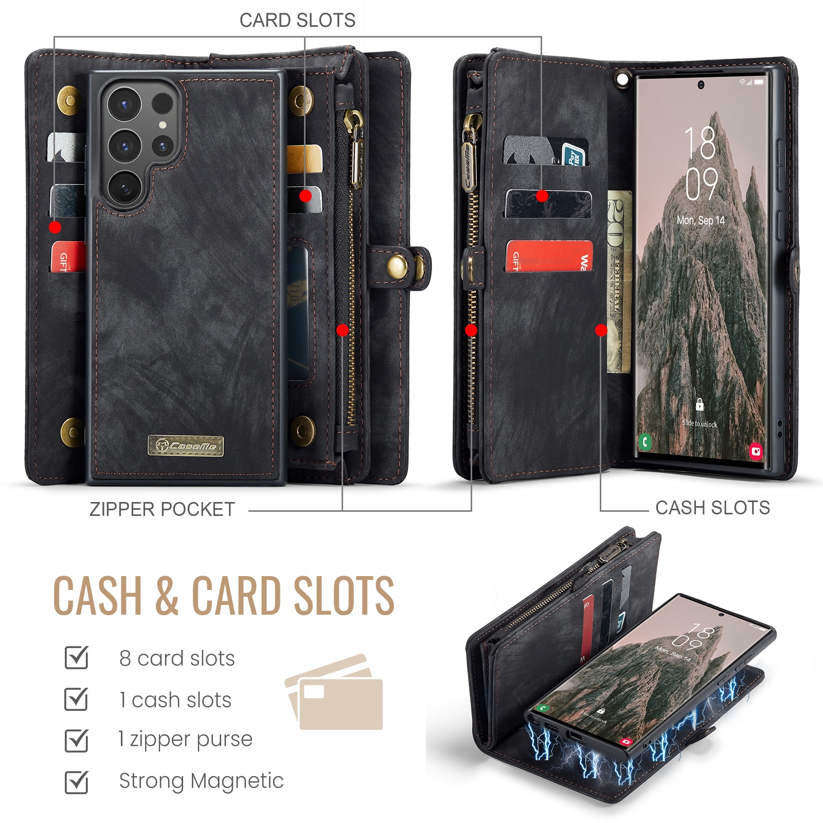 Cartera Multi-Slot Samsung Galaxy S25 Ultra Gris