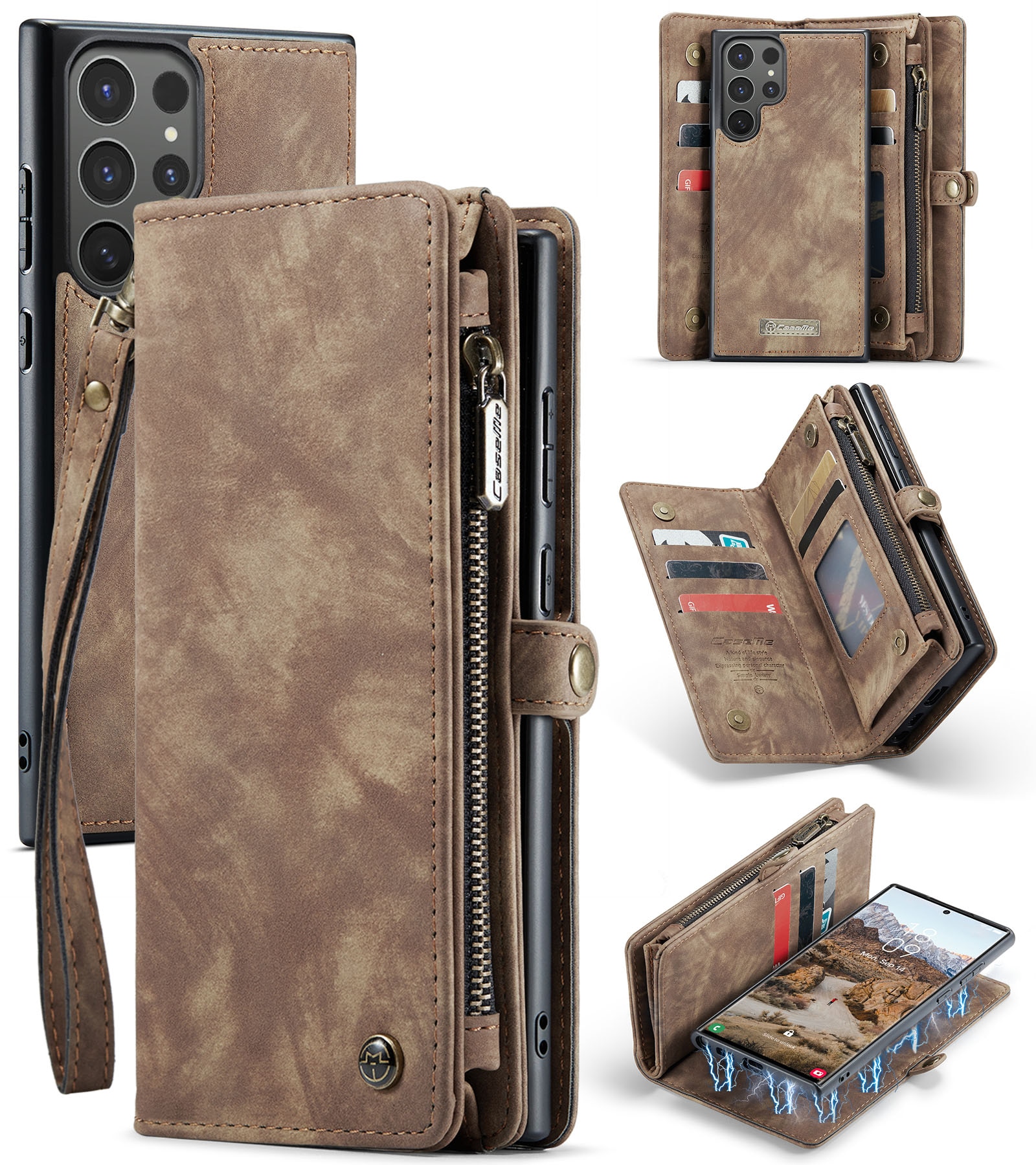 Cartera Multi-Slot Samsung Galaxy S25 Ultra Marrón