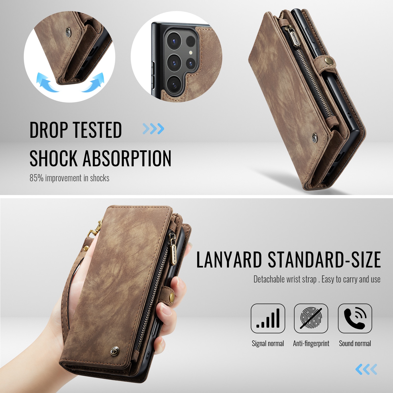 Cartera Multi-Slot Samsung Galaxy S25 Ultra Marrón