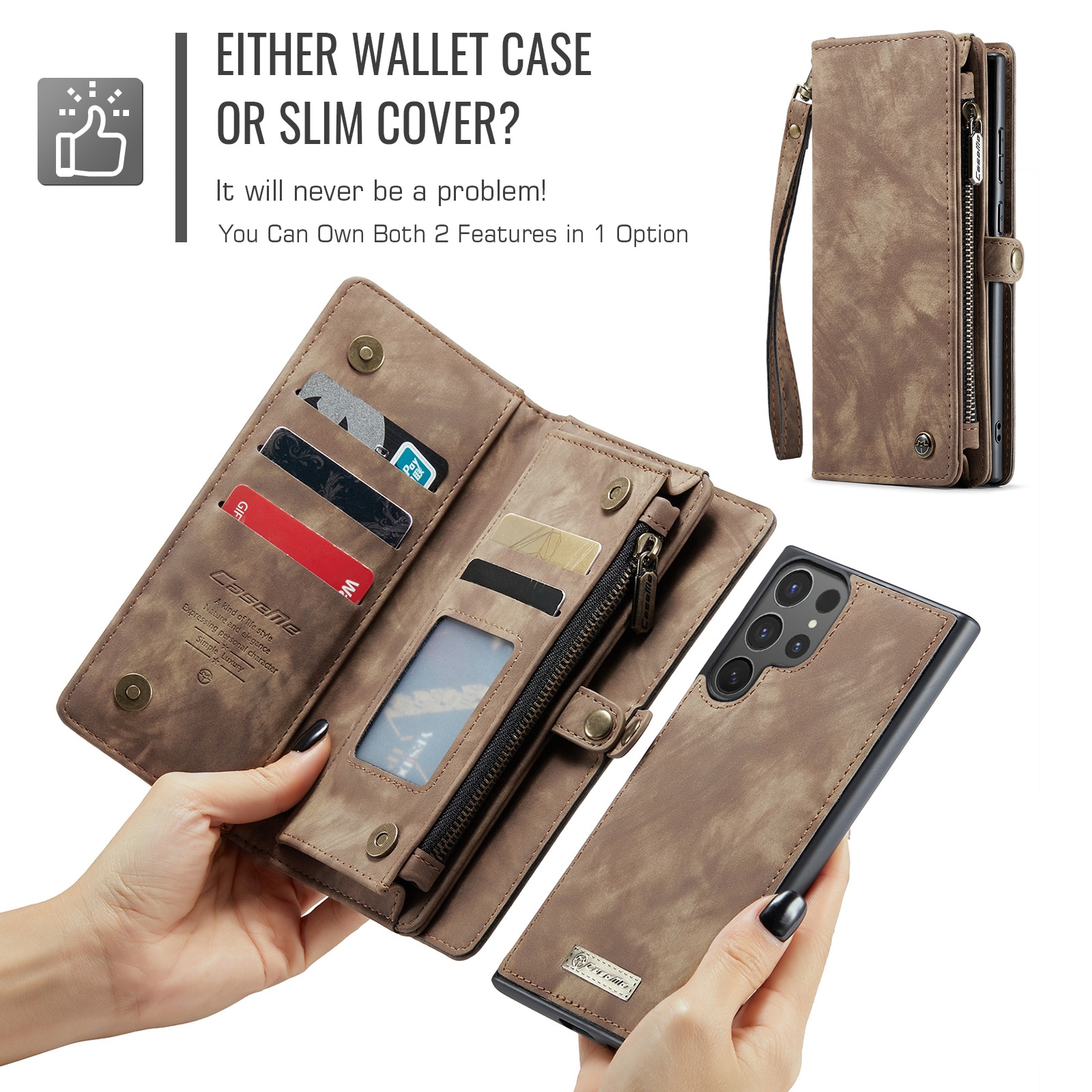 Cartera Multi-Slot Samsung Galaxy S25 Ultra Marrón