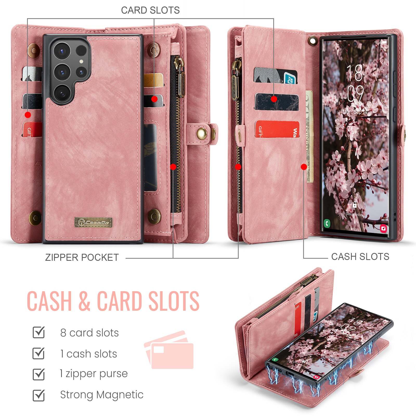 Cartera Multi-Slot Samsung Galaxy S25 Ultra Rosa