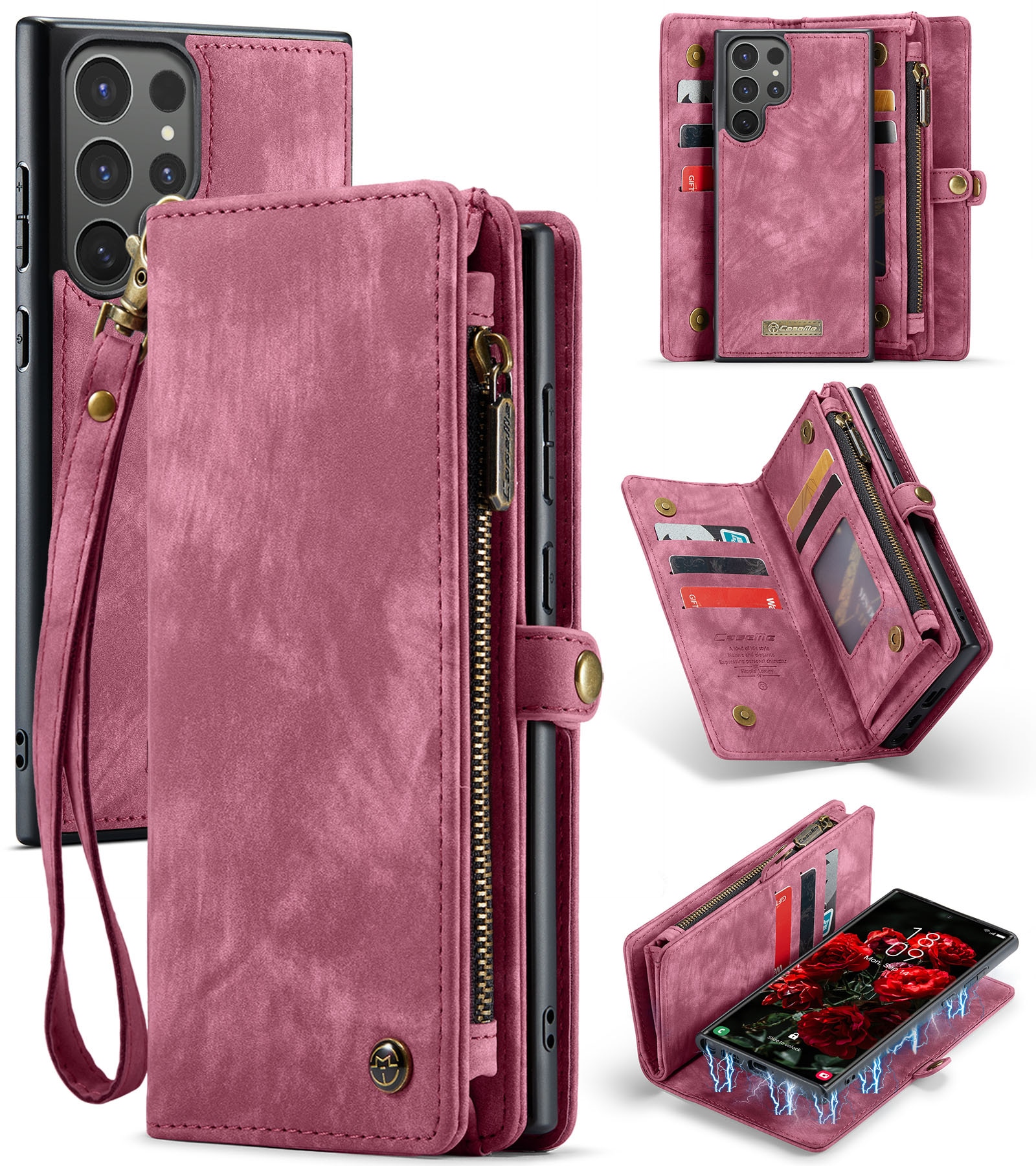 Cartera Multi-Slot Samsung Galaxy S25 Ultra Rojo