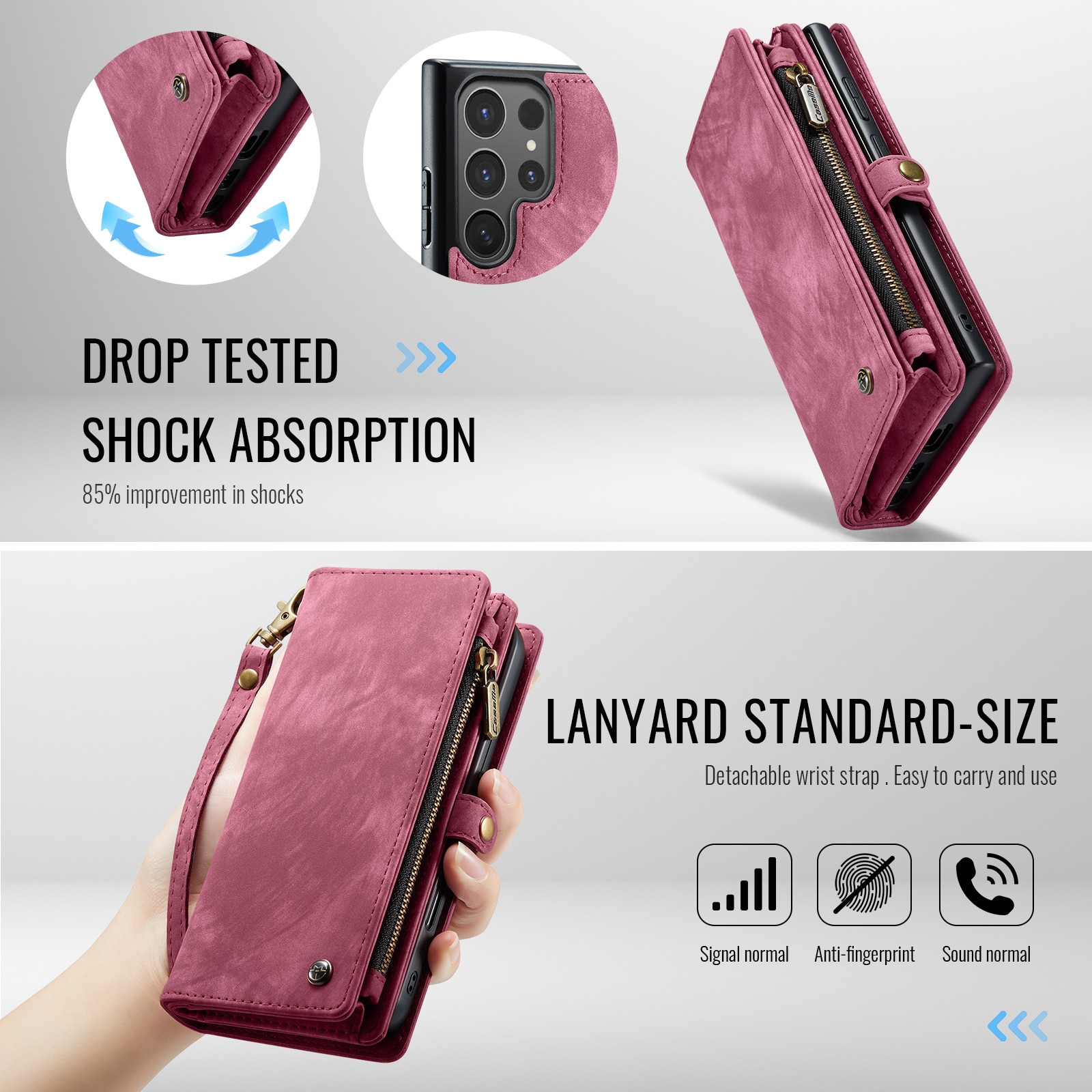 Cartera Multi-Slot Samsung Galaxy S25 Ultra Rojo