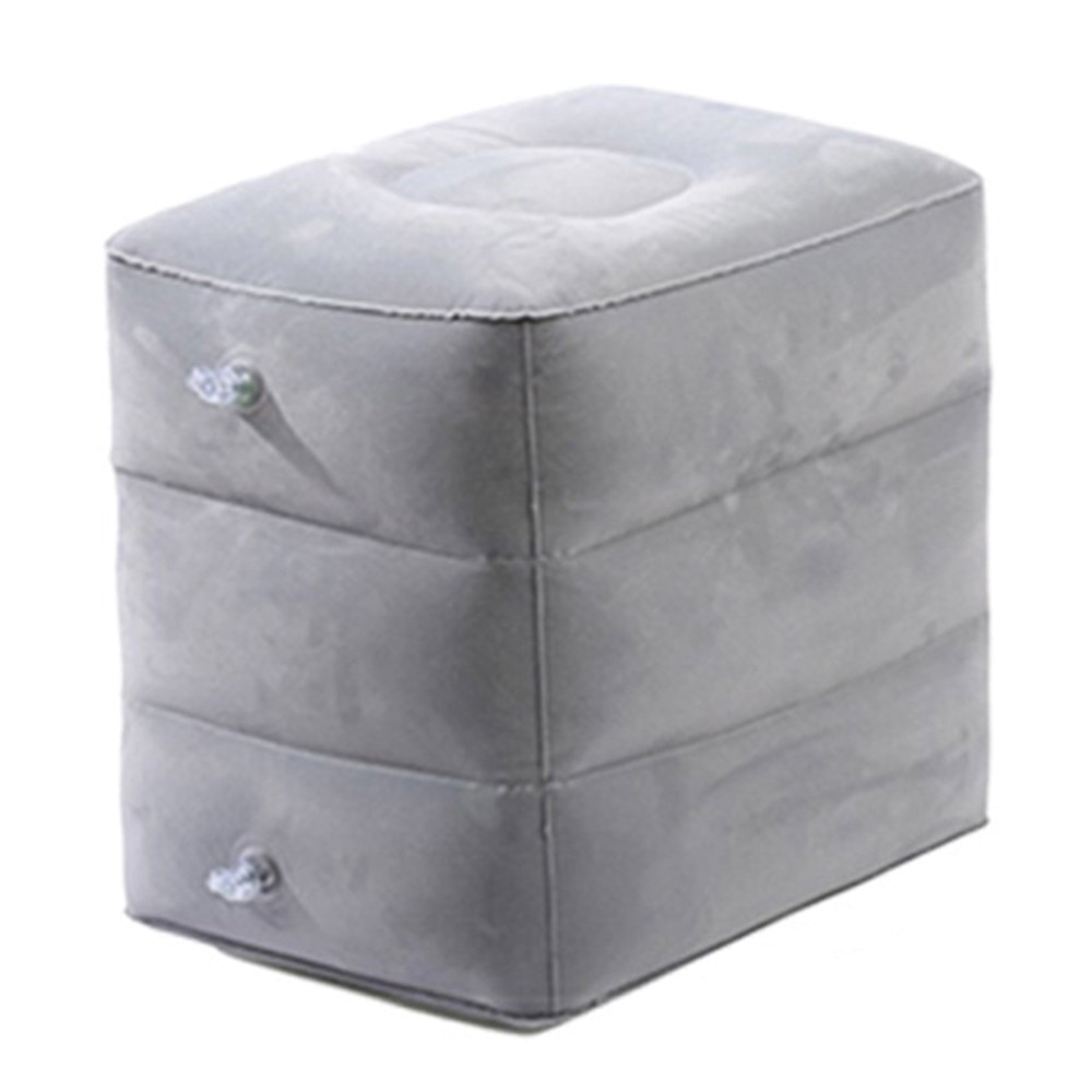 Almohada de viaje inflable/reposapiés, gris