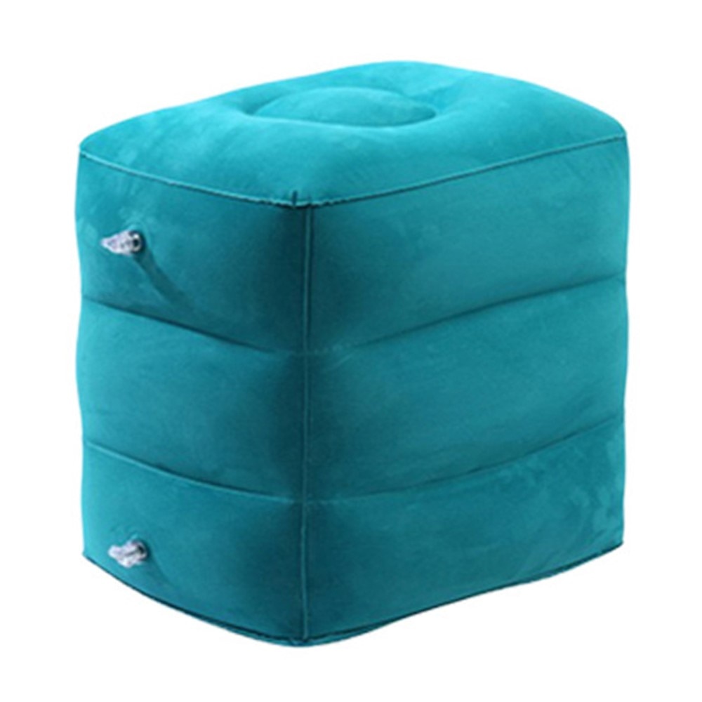 Almohada de viaje inflable/reposapiés, azul